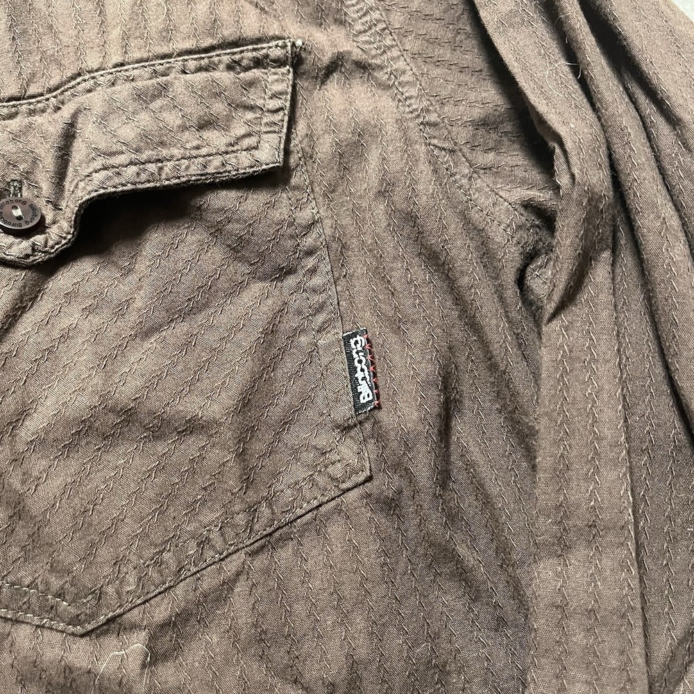 Billabong Men's Button Down Long Sleeve Shirt Size XL Brown Striped - Picture 2 of 8
